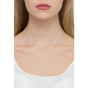 Łańcuszek Celebrytka z sercem i brylantem-złoto 0,005ct pr.585